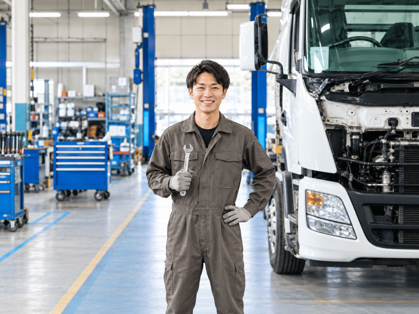 浅井自動車工業で働く整備スタッフ